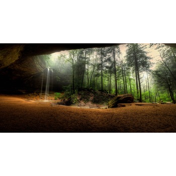 Fototapet Vedere din pestera, 320 x 200 cm Fototapet Vedere din pestera, 320 x 200 cm