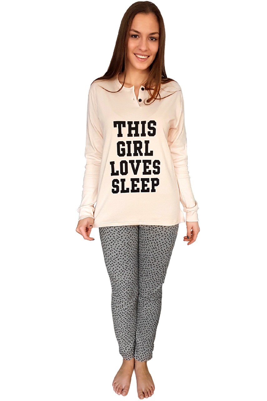 Pijama Dama, Model This Girl Loves Sleep Pink, Producator Nice Underwear