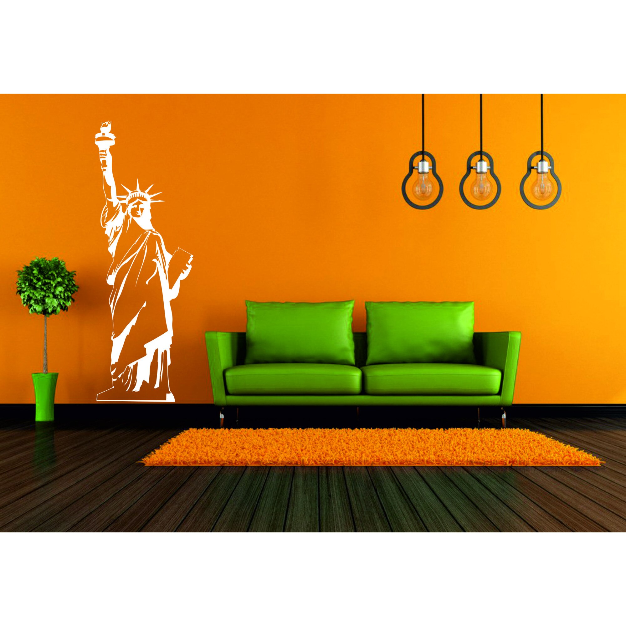Sticker decorativ de perete Statuia Libertatii 100x35cm