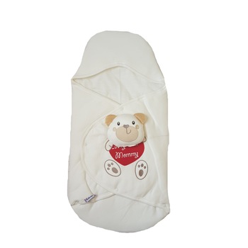 Sac de dormit bebe pentru fete, alb, My dear mommy, 0-6 luni Sac de dormit bebe pentru fete, alb, My dear mommy, 0-6 luni