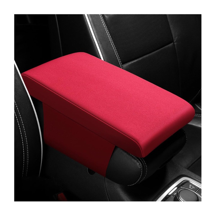 Husa pentru cotiera auto K0369-0605-WG6591, din material aerat cu spuma memory, rezistenta la apa si antialunecare, burgundiu