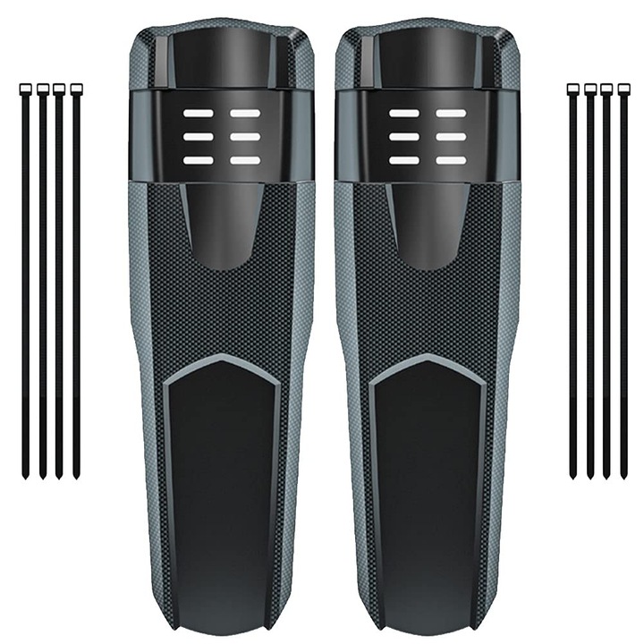 Set aparatoare noroi pentru bicicleta K0369-0706-WG7032, PP grosit si lat, reglabile, aspect fibra de carbon, negru/gri, 2 buc, 310 x 140 x 60 mm