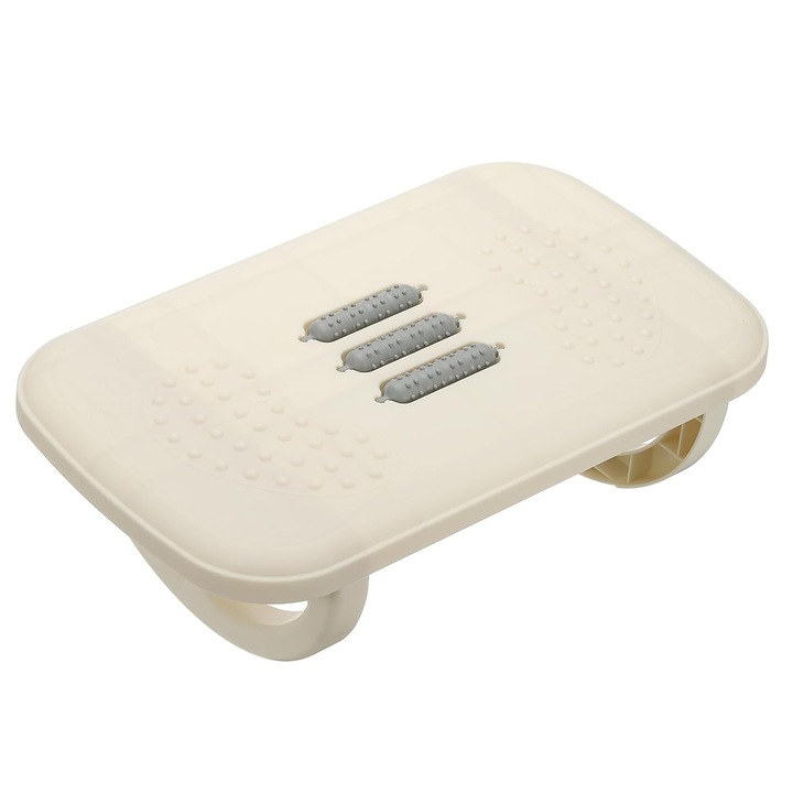 Suport pentru picioare pentru birou K0369-0727-WG7727, ergonomic cu balans si role de masaj, alb