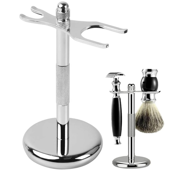 Suport pentru aparat de ras si pensula de barbierit K0472-0715-XL4081, inox rezistent la rugina, argintiu