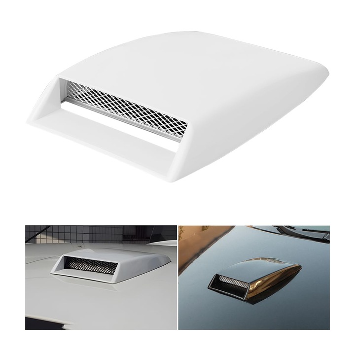 Capac ornament ventilare capota K0369-0611-WG6773, PVC rezistent, alb, 25.5 x 16.5 x 4 cm