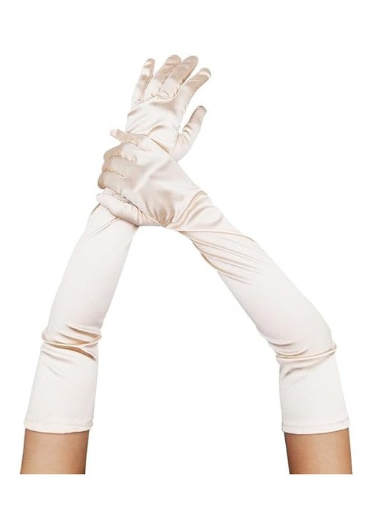 Manusi lungi de opera pentru stil anii 1920, manusi din satin pana la cot, material confortabil din satin elastic, pentru costume de cosplay
