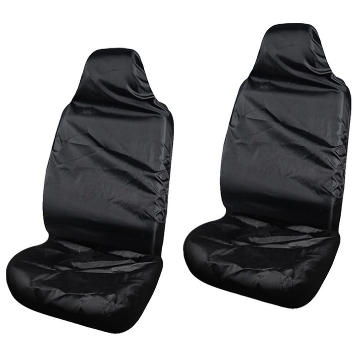 Huse scaun auto frontale K0369-0612-WG6801, universale, rezistente din material respirabil, set 2, negru