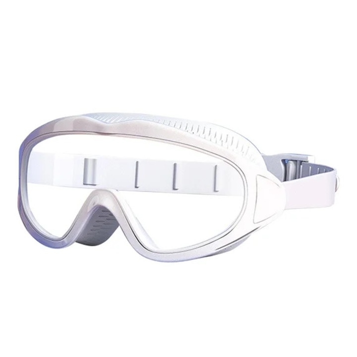 Ochelari de inot in policarbonat anti-ceata, etansi si reglabili, model k0367-0608-HS6869, Alb, marime universala (3-15 ani)