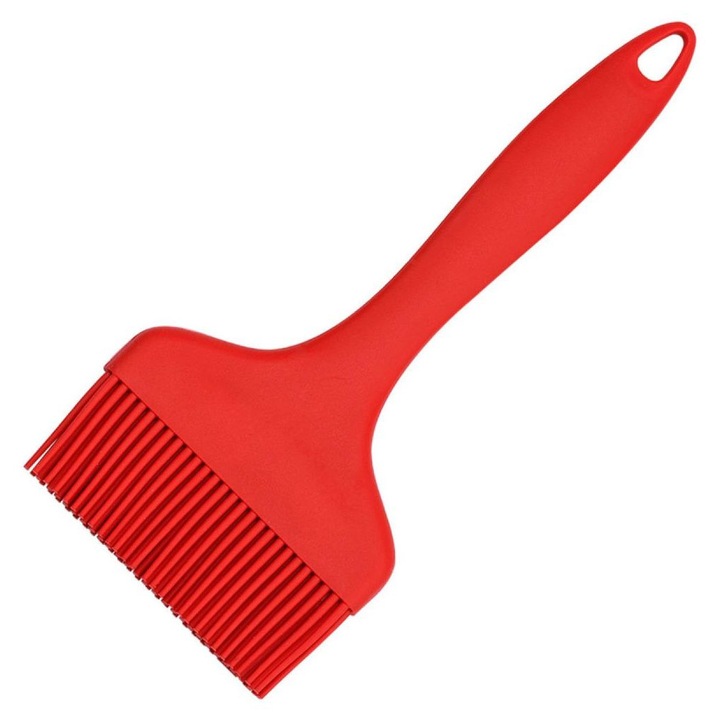 Pensula de patiserie din silicon k0367-0618-HS7191, extra-larga, rezistenta la caldura, 21 x 9.3 cm, rosu