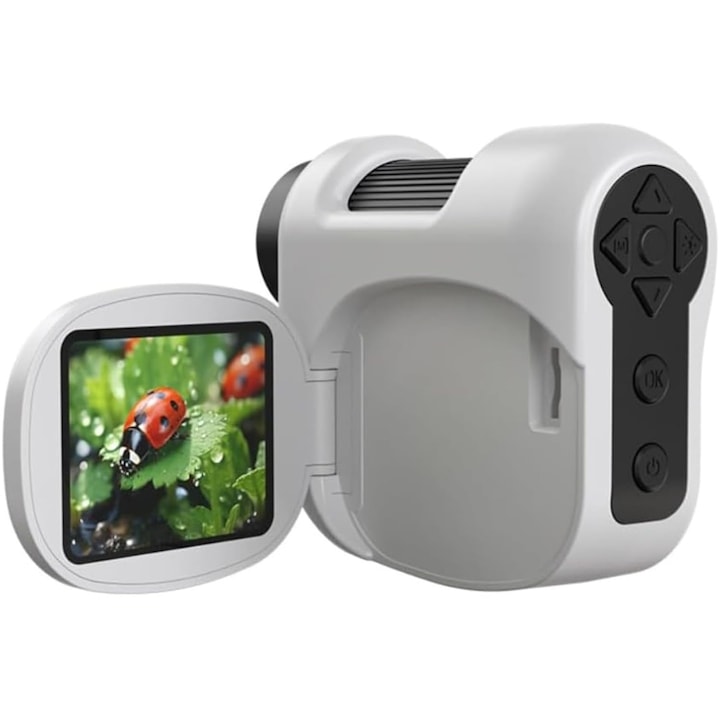 Microscop digital portabil k0367-0616-HS7120, ecran 2 inch IPS, 1080p, zoom 100x–1000x (5 trepte), conectare USB, iluminare LED reglabila, negru
