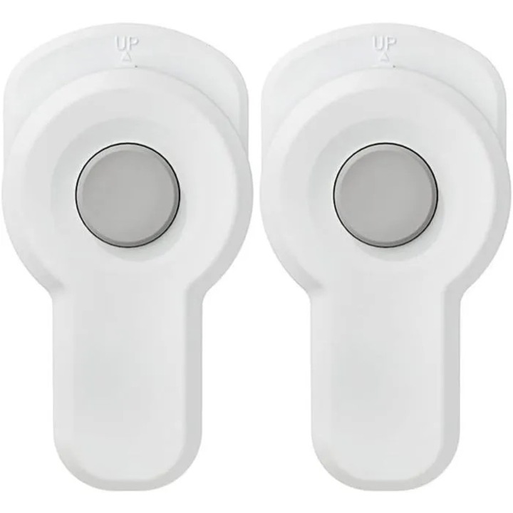 Set de 2 incuietori de siguranta pentru cuptor k0367-0721-HS7705, autoadezive, mecanism rotativ, design ascuns, alb