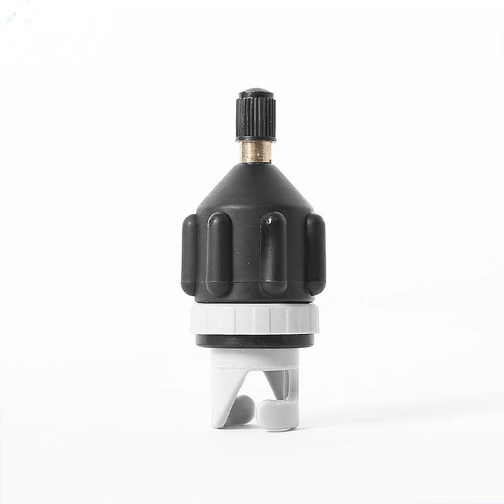 Adaptor supapa aer pentru SUP/paddleboard k0367-0618-HS7176, duza cu filet din cupru si insertie din cauciuc, negru/alb, set 3 buc.
