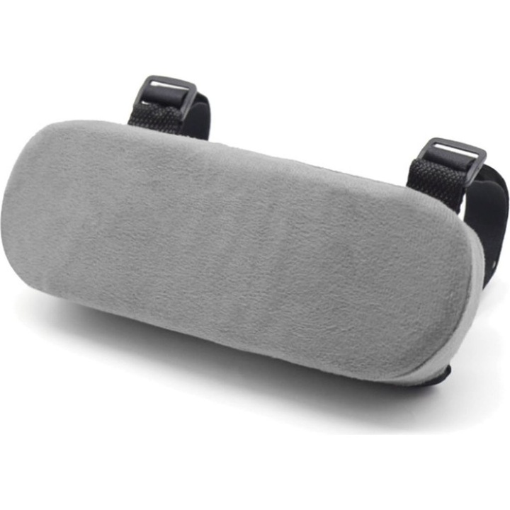 Perna suport pentru cot k0367-0605-HS6843, spuma cu memorie, umplutura PP, prindere Velcro detasabila, spate antiderapant, gri