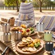 Set 2 cani de camping K0472-0804-XL4732, cu maner pliabil, 300 ml, argintiu