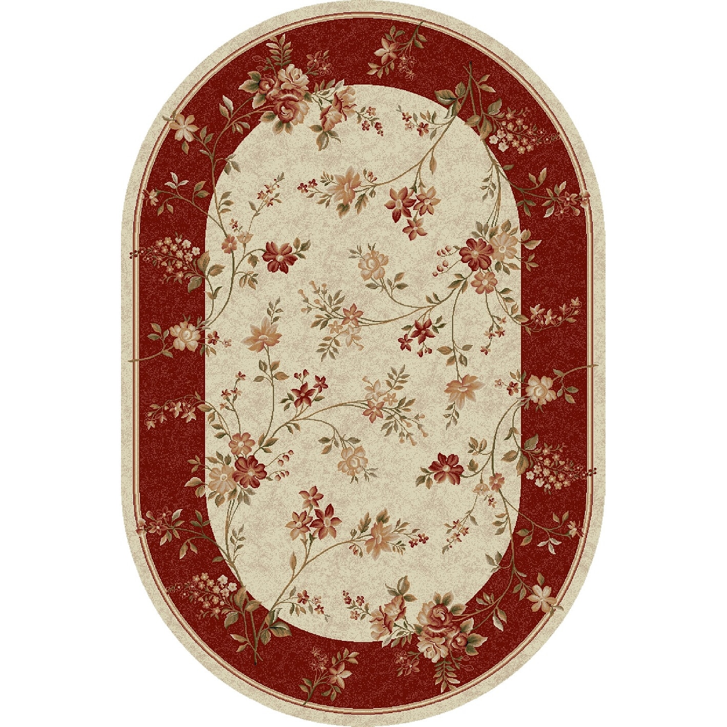 Covor Modern, Lotos 551, Crem / Rosu, Oval, 80x150 cm, 1800 gr/mp