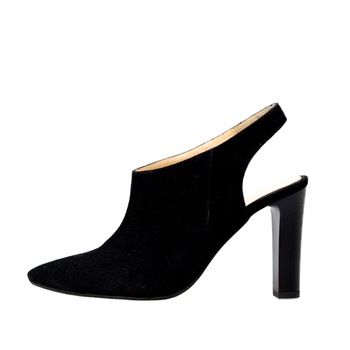 Pantofi dama, Thea Visconti, negru-velur, decupat spate, toc 9 cm, Negru Pantofi dama, Thea Visconti, negru-velur, decupat spate, toc 9 cm, Negru