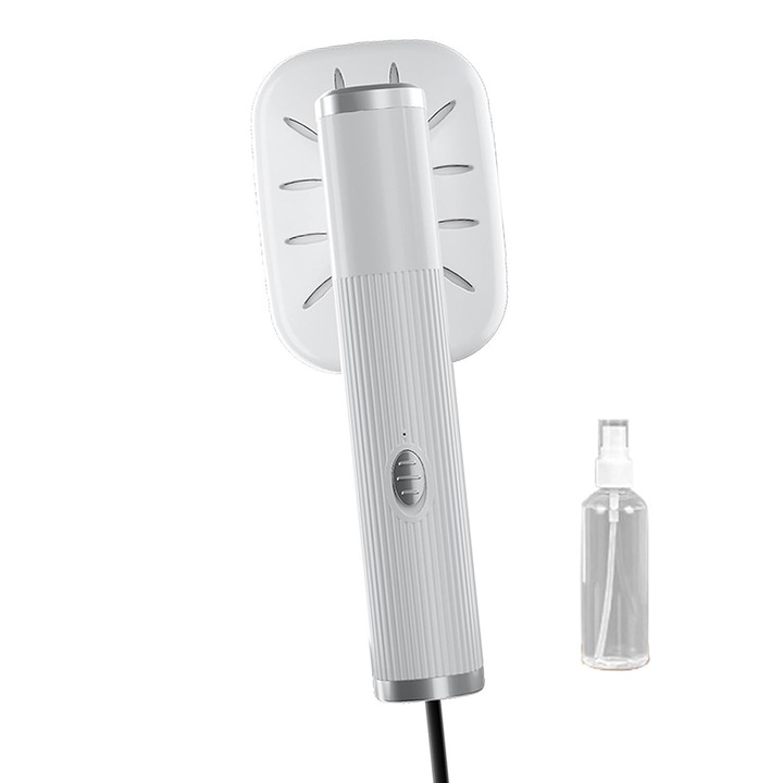 Fier de calcat cu aburi portabil k0367-0715-HS7566, 32 W, USB, rezervor 150 ml, atomizare ultrasonica, pliabil, alb