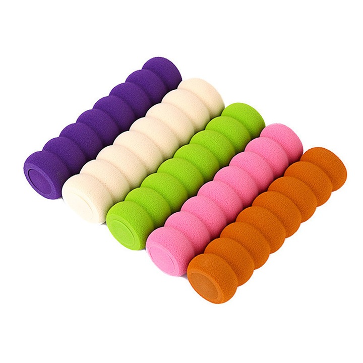 Set de 5 protectii moi pentru manere de usa din spuma, rezistente la ulei si uzura, izolare electrica, Multicolor, 13.5 x O3.5 cm (O interior 2 cm), k0367-0716-HS7589