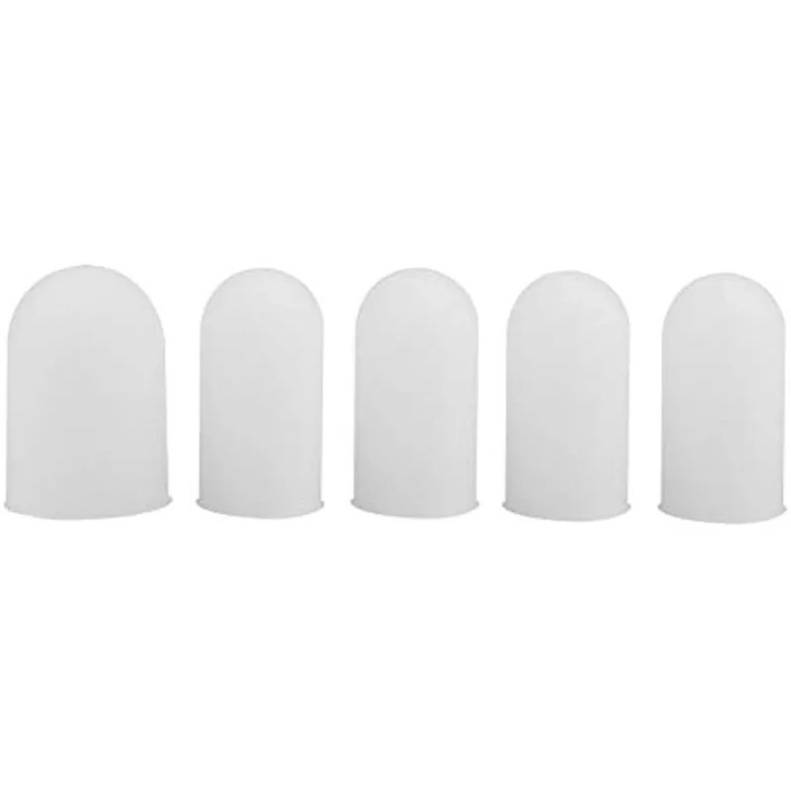 Szilikon ujjvédő, K0579-CJ-260819-1589, 5 darabos készlet, élelmiszeripari szilikon, áttetsző fehér, főzéshez, sütéshez és grillezéshez