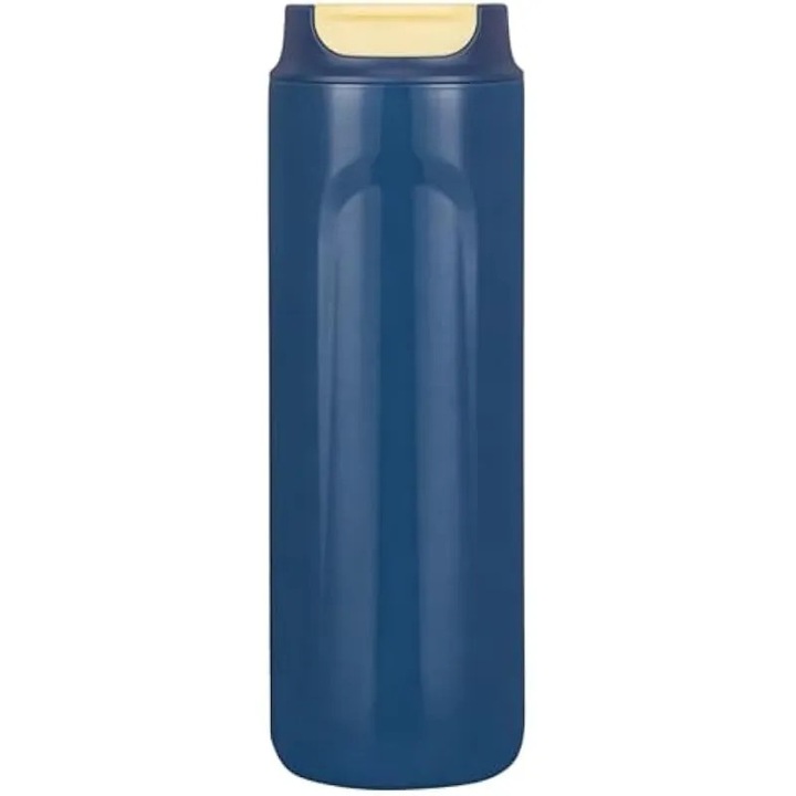 French press de calatorie, 470 ml, interior 316L inox, filtru presa din otel, izolatie dublu-vacuum, albastru inchis, K0579-CJ-260818-1671