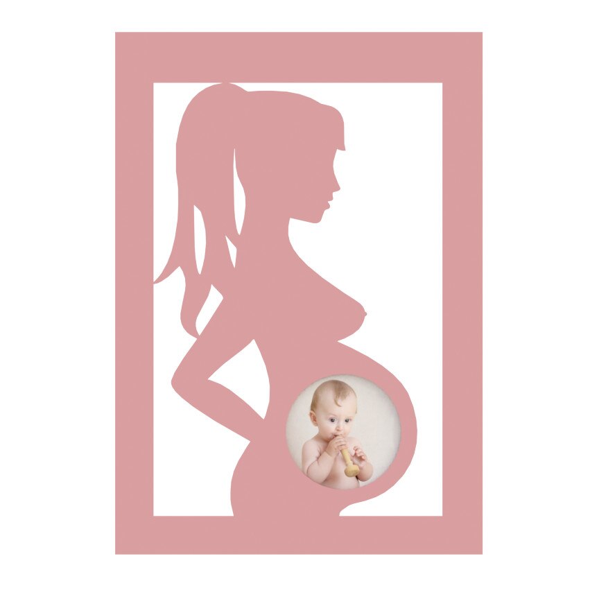 Rama foto pentru ecografie, de birou, 19 x 27 cm, Roz