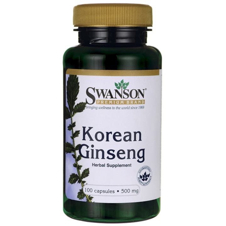 Хранителна добавка Swanson Health Products Корейски Женшен, 100 Капсули, 500 мг