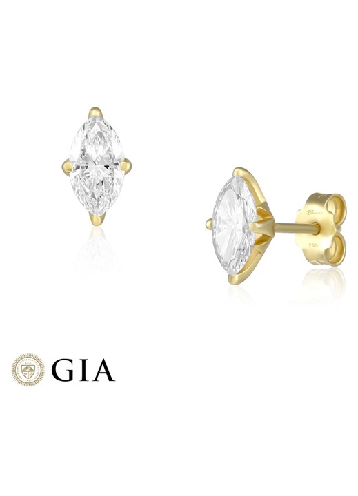 Cercei Aur 18k Diamante GIA BLANCO'S, EDNGMQ.SABA.1ART18KT1-Y