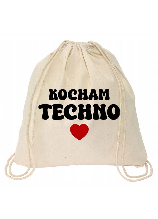 Бежова раница "I love FOR A TECHO LOVER A HEART" - Практичен подарък