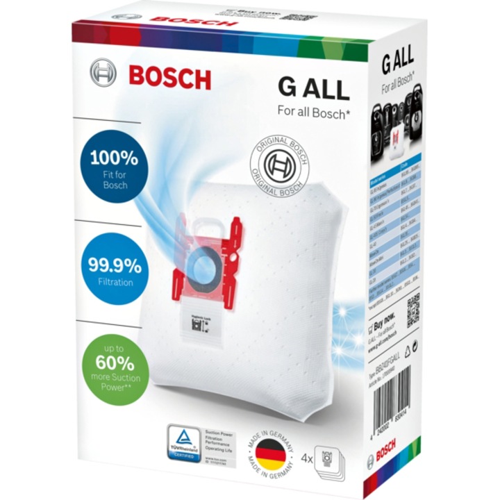 Универсални торби за прахосмукачка Bosch BBZ41FGALL за прахосмукачки Siemens и Bosch, 4 бр