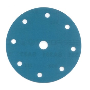 Set 100 buc disc abraziv DEERFOS SA331 150 mm 9 gauri granulatie 180, prindere arici (cu scai, velcro)