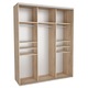 Dressing Kadir 220 8B Front Stejar Sonoma/Oglinda, Genarom, 220 x 242 x 67 cm