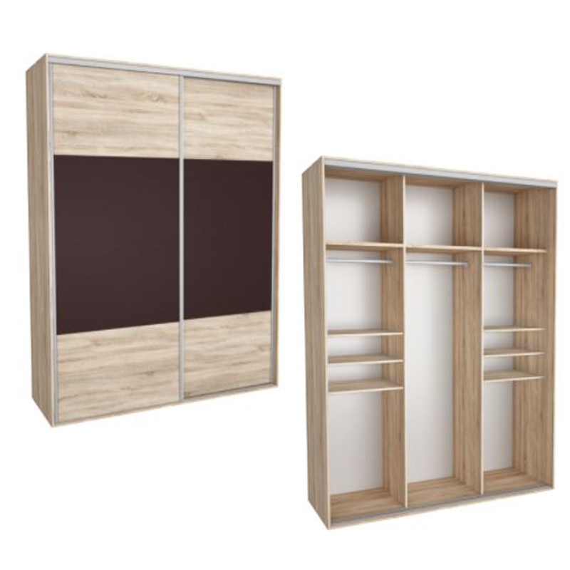 Dressing Kadir 220 8A Front Stejar Sonoma/Maro, Genarom, 220 x 242 x 67 cm