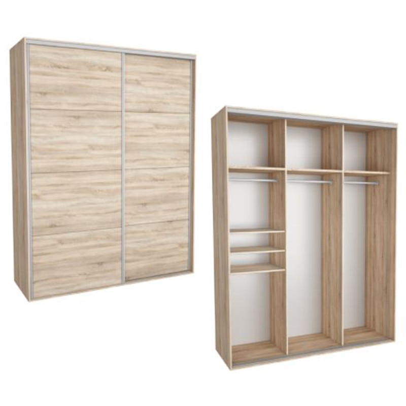 Dressing Kadir 220 2A Front Stejar Sonoma, Genarom, 220 x 242 x 67 cm