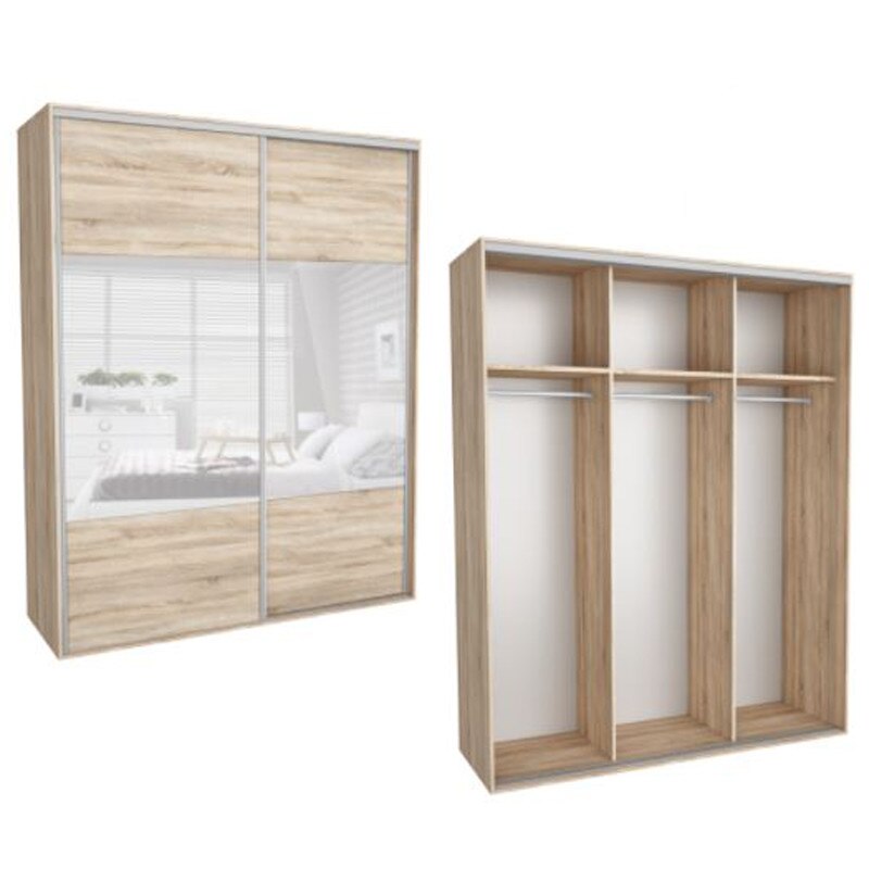 Dressing Kadir 230 1B Front Stejar Sonoma/Oglinda, Genarom, 230 x 242 x 67 cm