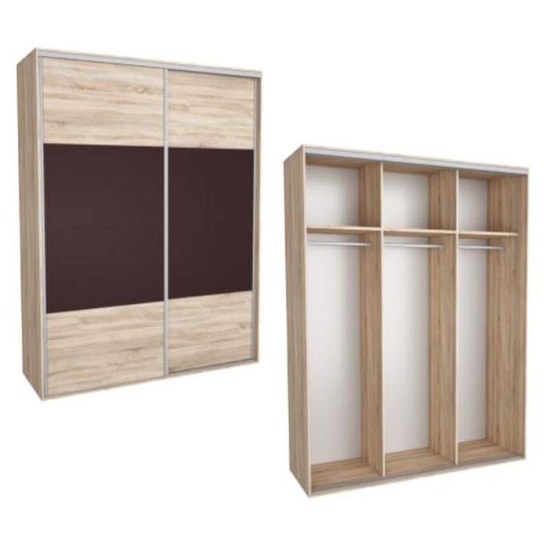 Dressing Kadir 230 1A Front Stejar Sonoma/Maro, Genarom, 230 x 242 x 67 cm