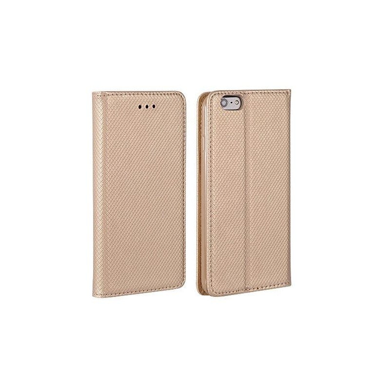 Husa de protectie flip, auriu, pentru iPhone 6, inchidere magnetica