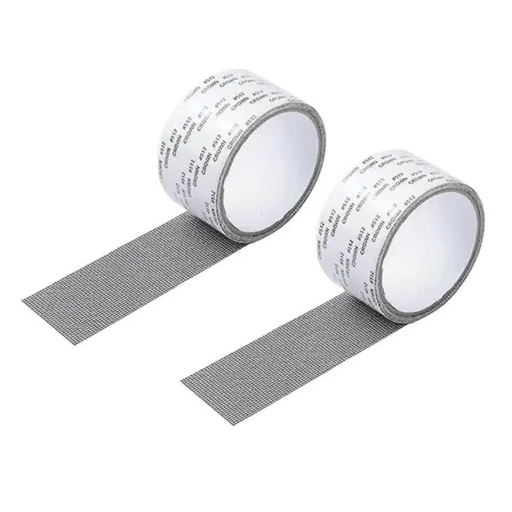 Banda de reparare plasa pentru usi si ferestre din fibra de sticla, autoadeziva, rezistenta la intemperii si flexibila, negru, set 2 buc.