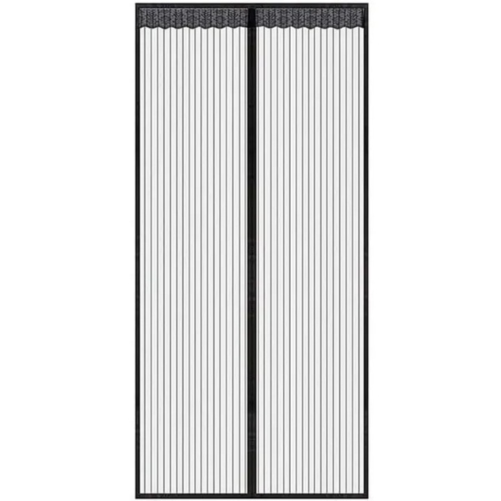 Mágneses szúnyogháló ajtóra 31CJ-K0274-260818-6879, ragasztószalaggal, poliészter, fekete, 120 x 210 cm