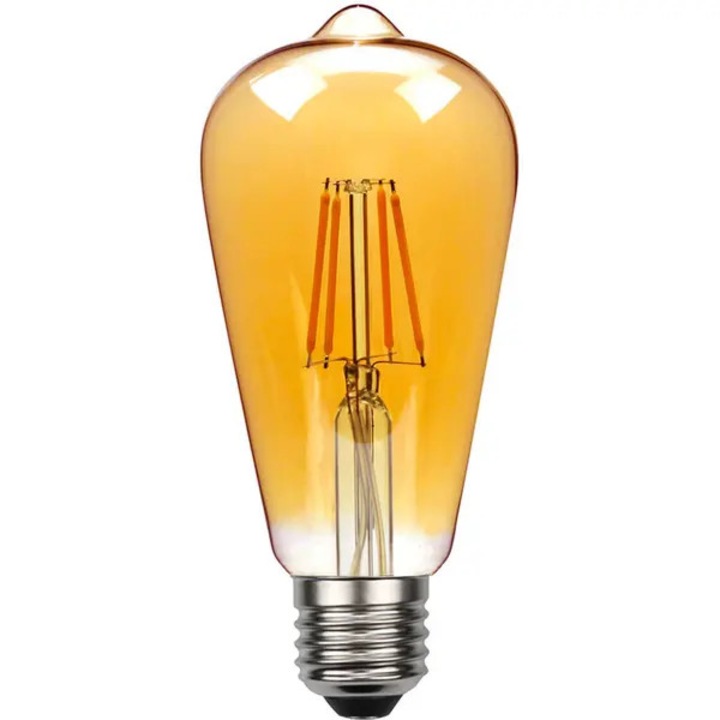 LED крушка ретро ST64 STALVA-CJ-K0502-20260818-1749, 4W, цокъл E27, 2700K (топло бяло), кехлибарено стъкло