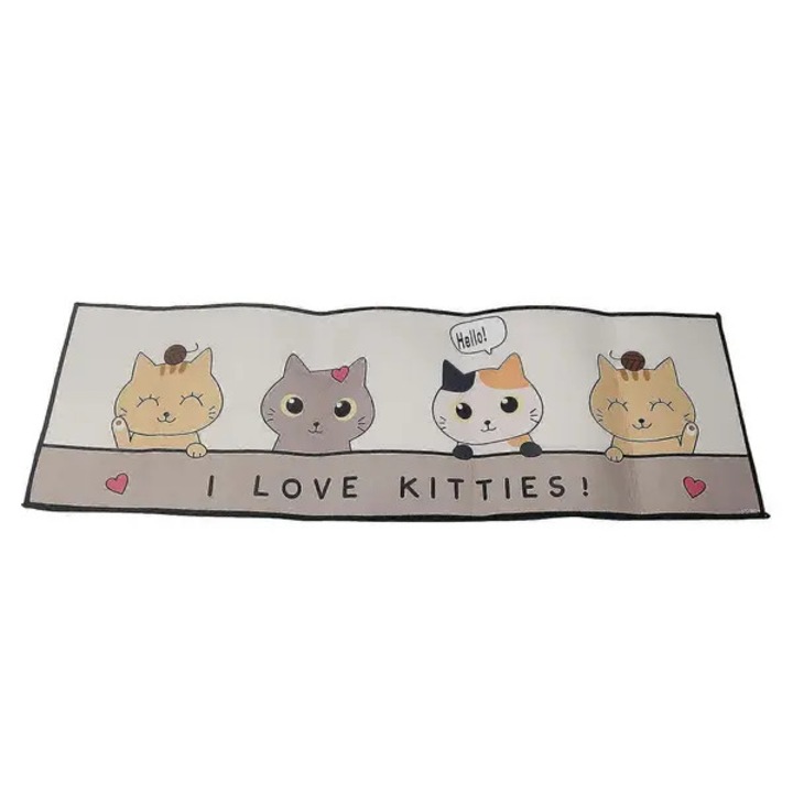 Covoras de bucatarie antiderapant emag-FYN-K0206-260821-196, design cu pisici I love kitties, multicolor, 40 x 120 cm