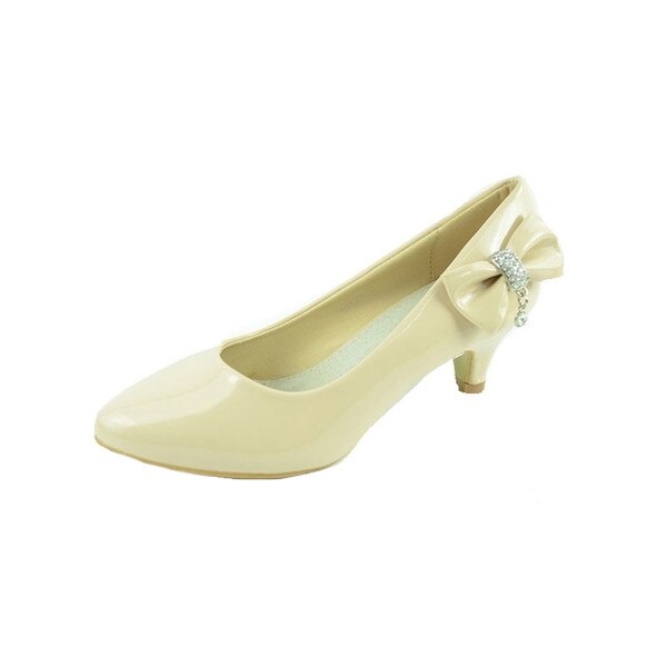 Pantofi eleganti cu toc pentru fete MRS M1280C, Crem