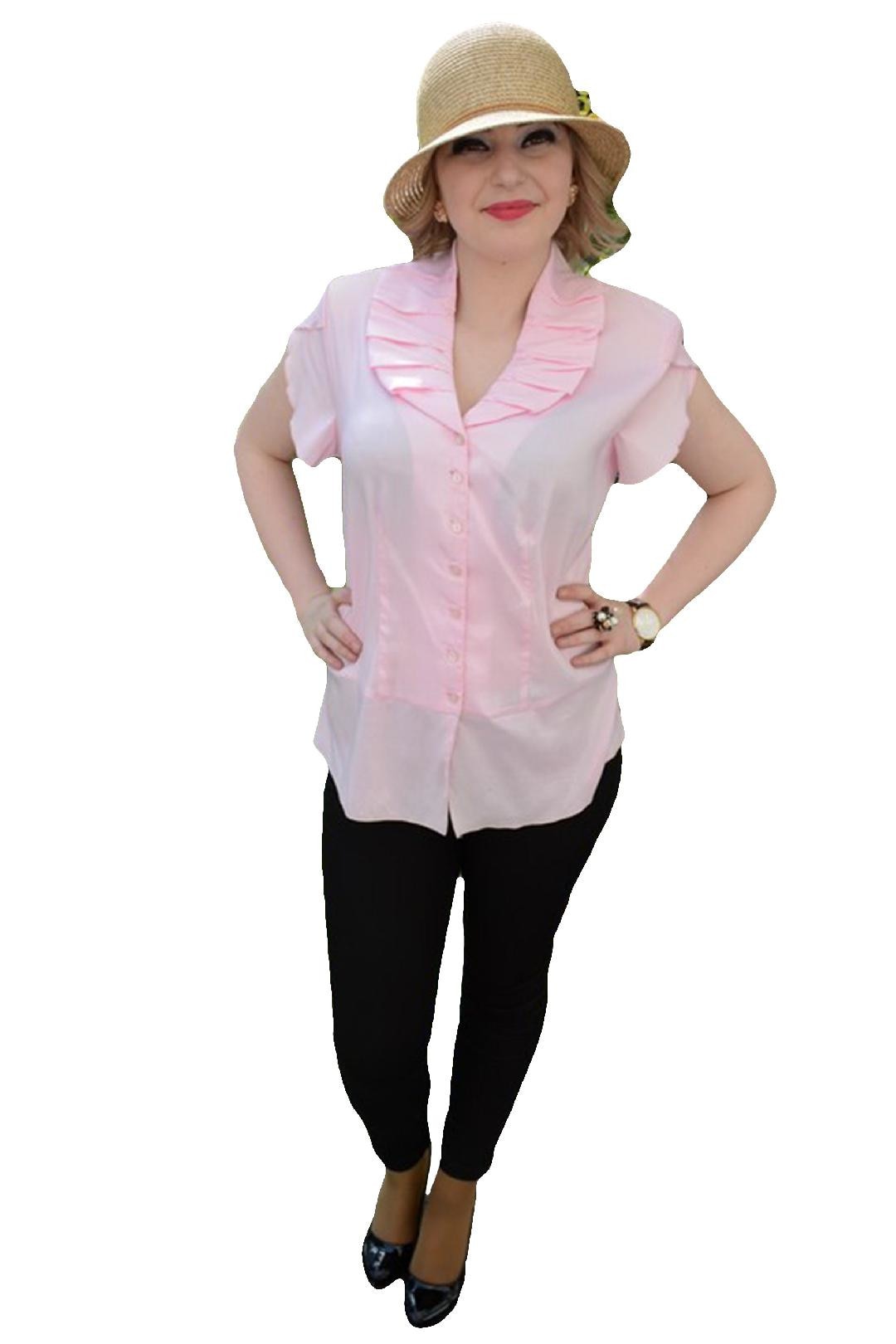 Camasa eleganta, fronsata, D&J Exclusive, Roz deschis