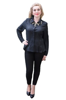 Camasa cambrata in talie, D&J Exclusive, Negru Camasa cambrata in talie, D&J Exclusive, Negru