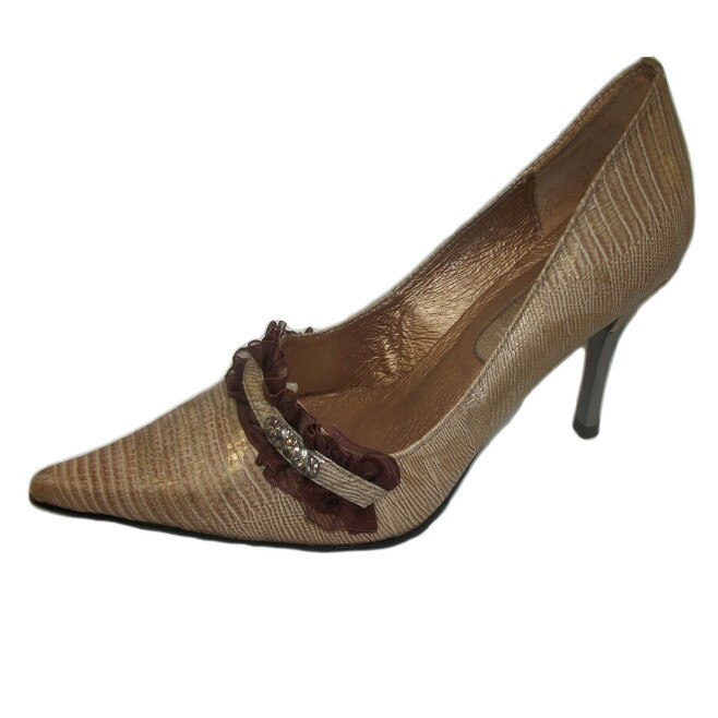 Pantofi fashion, strasuri argintii chic, D&J Exclusive,, Crem, 37