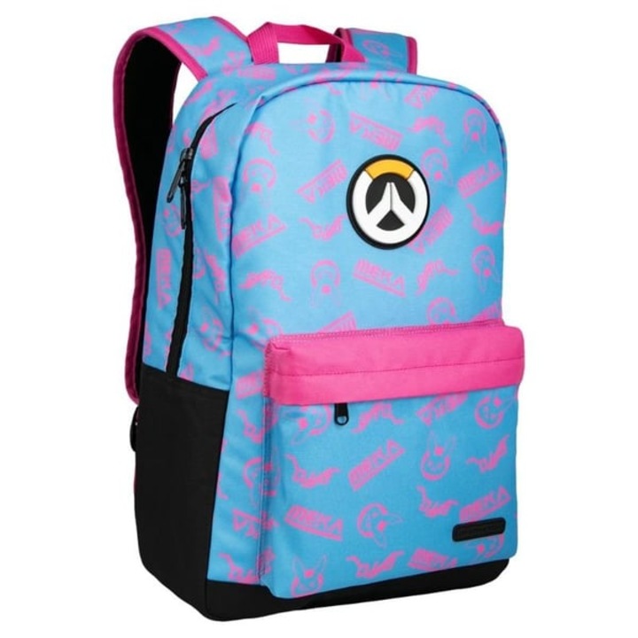 Rucsac pentru laptop din poliester, tema Overwatch D.Va, 7 compartimente, pentru laptop 15 inch, multicolor, 44 cm