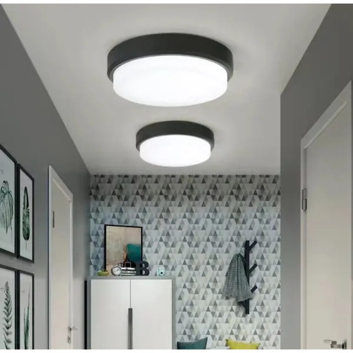 Таванна лампа/плафониера STALVA-CJ-K0502-20260818-7053, IP54, LED с чип Sanan и драйвер с постоянен ток, корпус от ABS и абажур от PC, черно/бяло, 220V