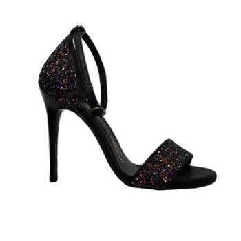 Sandale de ocazie cu design de sclipici fin, D&J Exclusive, Negru/Multicolor Sandale de ocazie cu design de sclipici fin, D&J Exclusive, Negru/Multicolor