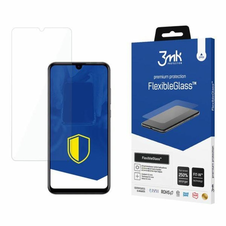 Sticla hibrida pentru ecran 3MK FlexibleGlass 5903108060417, ultra-subtire, flexibila, transparent, compatibila cu Huawei P30
