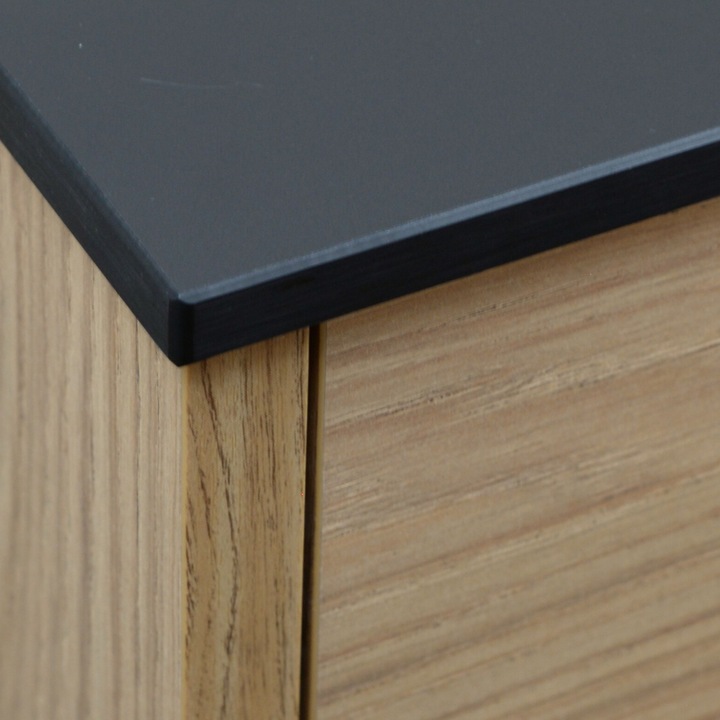 Blat compact HPL KOLM 0190AF, Black Mat (negru mat), 90,5 x 35,5 cm