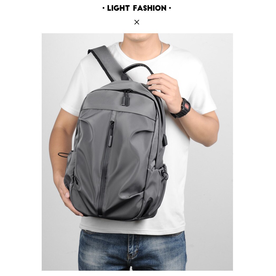 Rucsac pentru laptop de 14 inch, design antifurt, port de incarcare USB, impermeabil si rezistent la uzura, rucsac pentru calatorii de afaceri/studenti, gri